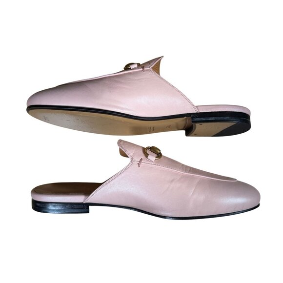 Gucci Princetown Horsebit Loafer Mule Blush Pink Leather Slip-On Flat EU 36.5 - Picture 7 of 12